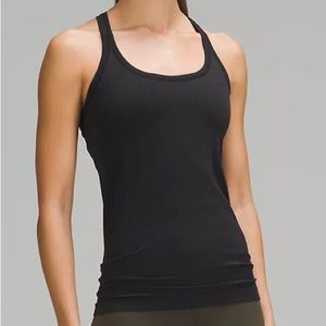 EUC Lululemon Women Solid Black Ebb To Street Tank II Racerback Bra Top 6